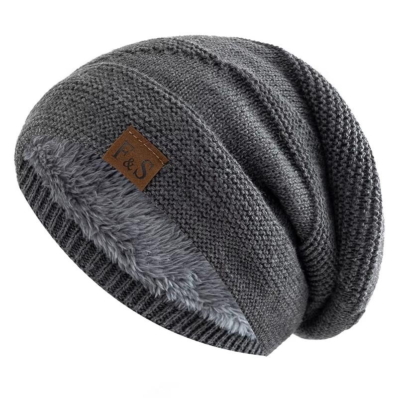 

Knitted Beanie Hat Winter Unisex Thickened Warm Ear Protection Pullover Hat Thermal Windproof Plush Lined Hiking Running Ski Cap 56cm-60cm