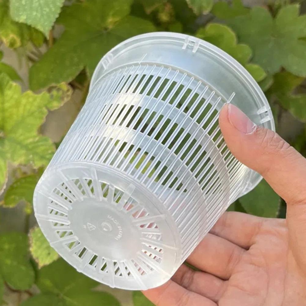Transparent Orchid Flower Pot Clear Orchid Pot Built-in Drainage Holes Monitor Root Growth For Repotting Orchids