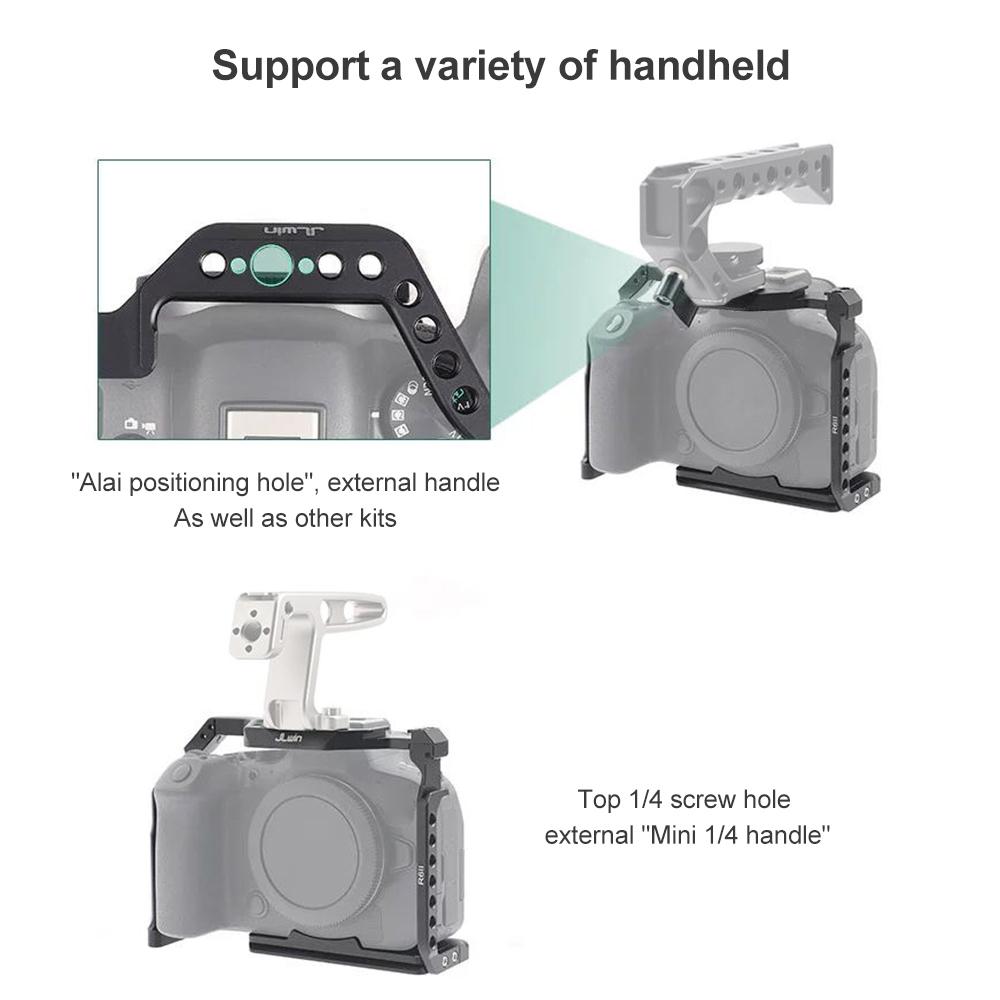 JLwin schützender Kamerakäfig aus Aluminiumlegierung mit Schnellwechselplatte, zahlreiche Kaltschuhhalterungen