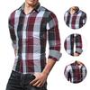 Chemise à carreaux pour hommes, classique, simple boutonnage, col rabattu, haut de printemps pour le travail