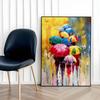 Poster Abstract Colorful Umbrellas In a Black Frame 