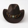 Vintage British English Style Wide Brim Fedora Hat for Men Women, Retro Jazz Western Cowboy Cap Gentleman Felt Hat