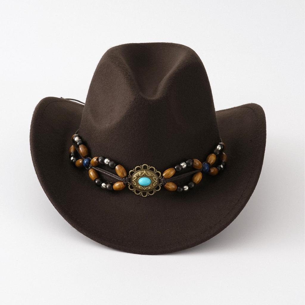 Vintage British English Style Wide Brim Fedora Hat for Men Women, Retro Jazz Western Cowboy Cap Gentleman Felt Hat