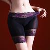 Sexy Lace Waist Velvet Seamless Deep Crotch Boxer Briefs High Elastic Breathable Tight Couple Stockings Underwear Plus Size