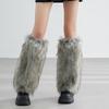 1 Pair Women Boot Cuffs Imitation Wolf Hair Plush Leg Warmers Stage Performances Halloween Christmas Costumes Outfit Accessories