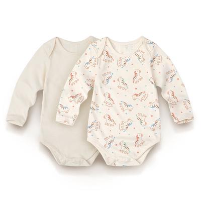 Withorganic Organic Cotton Newborn Bodysuit 2-Piece Set - Baby Horse + Basic