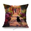 Lovely Cute Funny Humorous Black Cat In World Famous Oil Painting Deviant Art Home Decorative Sofa Pillow Case Cushion Cover