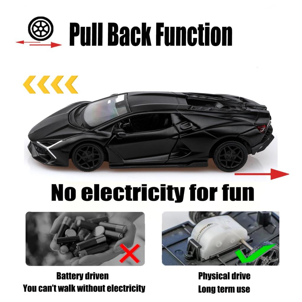 TOKAXI 1/36 Scale Lamborghini Reverto Diecast Car Model Pullback Car - Lamborghini Reverto Toy Car for Boys and Girls