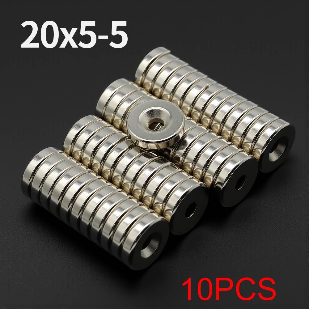 20x5-5mm Potente con fori Magnete al Neodimio N35 NdfeB Magneti Permanenti Rotondi Super Forti Magneti per Frigorifero Fai da te
