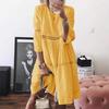 2026 New Summer Fashion Women Casual Lace Hollow Out Cotton Dress Large Size White O Neck Beach Clothes Ladies Female
