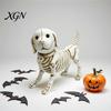 Weather Resistant Garden Statues Skull Puppy Resin Figurine, Halloween Retro Skeleton Dog Statue, Aged Sculptures Gothic Desktop Ornament for Bars And