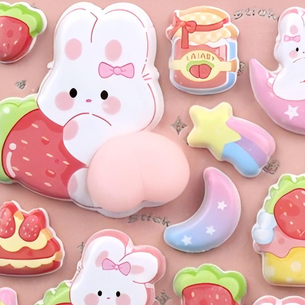 1pcs Funny Cute Anime Animal Series Bubble Stickers Kawaii Bear Rabbit Cartoon Pinchable Buttocks Decals Decompression Toy Gift