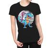 1Tee Womens Unicorn Riding Dinosaur T-Shirt