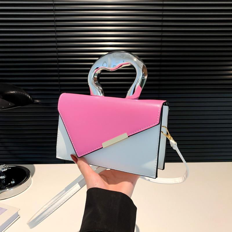 Stylish Minimalist French Chic Small Crossbody Bag In Elegant Black White Pink Blue