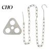 Outdoor Campfire Stand Tripod Board with Chain, Turn Branches into Tripod, Stainless Camping Cooking Steel Support Plate, Portable Accessories