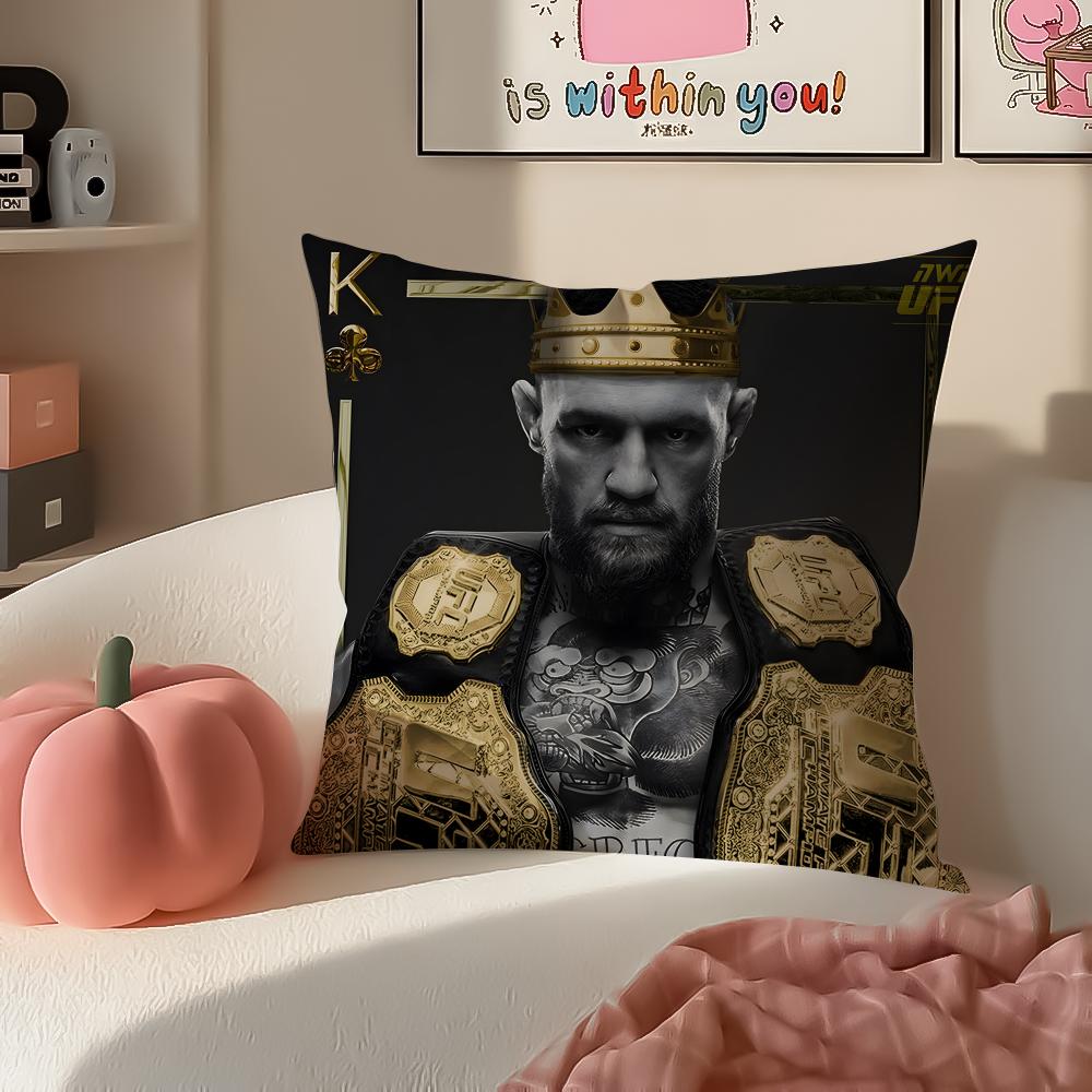 UFC Fighter Star KKhamzat Chimaev Cushion Cover Pillowcase Short Plush Invisible Zipper Room Sofa Cushion Cover