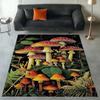 Night Themed Mushroom Rug, Mushroom Area Rug, Botanical Rug, Forest Inspired Rug, Garden Themed Rug, Full Moon and Mushroom Rug