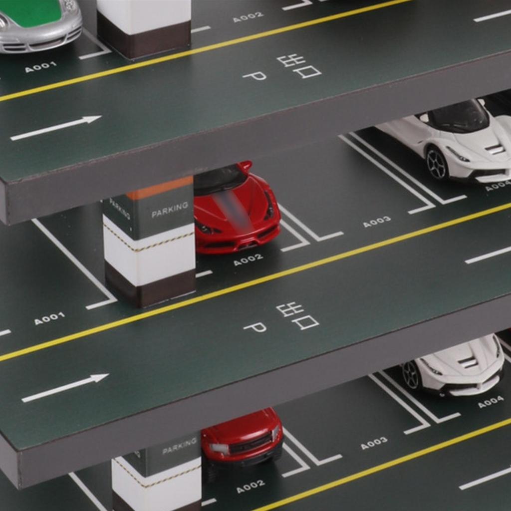 1/64 Parking Lot Display Case Model Car Garage Wood Frame Collectibles Layout Ornaments