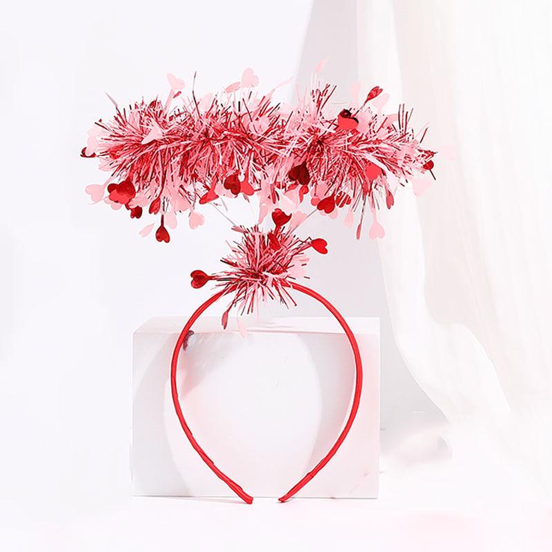 Valentine's Day Red Heart Headband Hair Clip - Wedding & Party Photo Prop