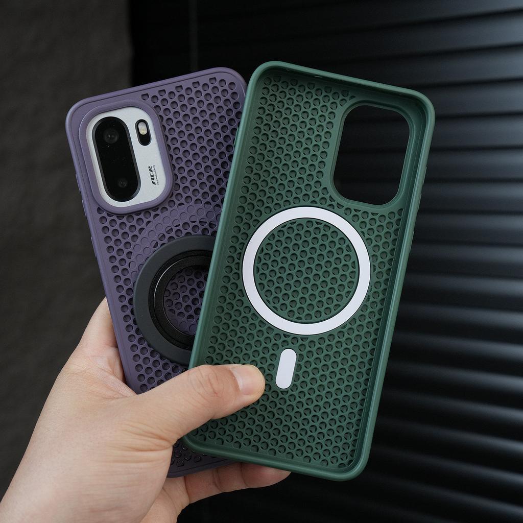 For OnePlus Ace 6T 15R Case New Hard PC+TPU Cooling Honeycomb Mesh Magnetic Shockproof Protective Cover For OnePlus Ace 6 Shell