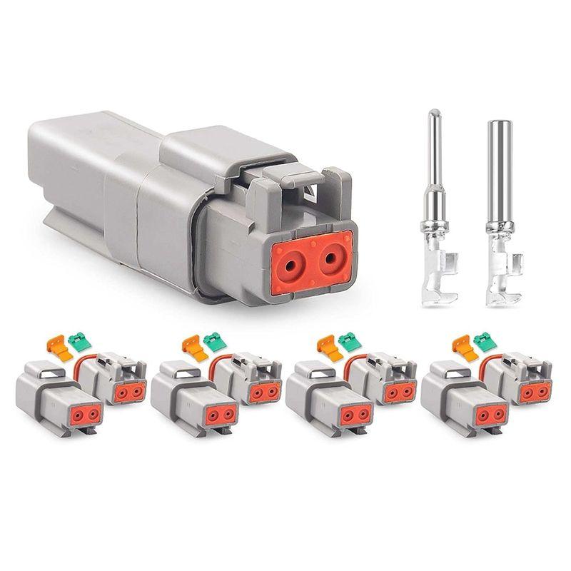 AEE4-5 Set 6 Pin DT Connector Kit, Waterproof DT Connector, Size 16 Stamped Contacts, Seal Plugs For Car, Truck, Motorcycle Dura