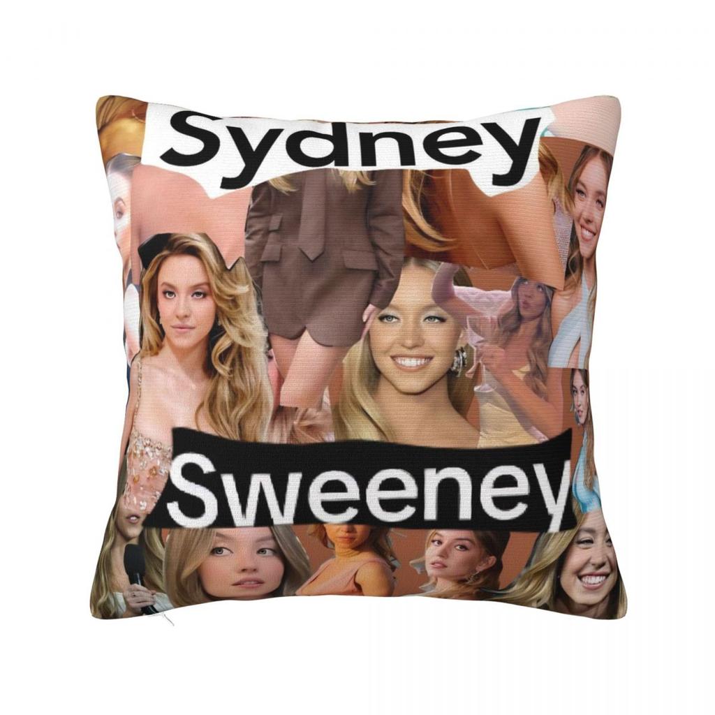 Sydney Sweeney American Actress Photo Pillow Cover Cushion Cover Square Pillow Case Pillowcases For Sofa Bedroom Home Decor