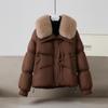 Fashion Big Fur Collar Down Cotton-padded Jacket Women's  Winter Korean Loose Thick Warm Short Casual Parkas Female Outerwear