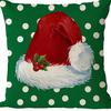 Merry Christmas Decor Cushion Cover 45x45 cm Pillow CaseCartoon Reindeer Santa Claus Printed Throw Pillowcase Linen Pillow Cover