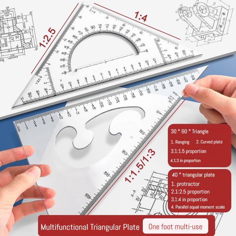 Maschinenbau Zeichenwerkzeugset Professionelles Zeichenpaket CAD-Zeichnung Studenten Schreibwarenset Lineal Zirkel Bleistift