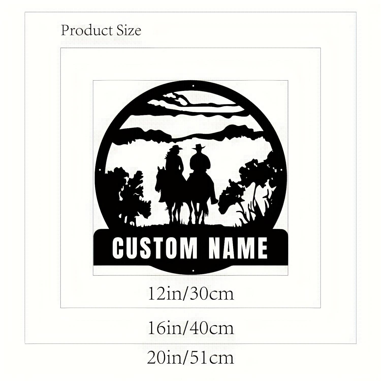 

Cowboy Couple Horseback Metal Wall Art Home Office Decor Hanging Sign