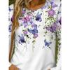 Women's Plus Size Floral Print Long Sleeve T-Shirt with Slight Stretch - Casual and Comfortable