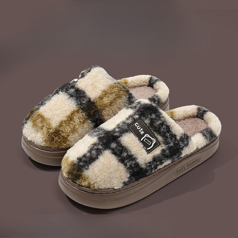 New Thick-soled Cotton Slippers, Warm and Anti-slip Women's Outerwear Shoes