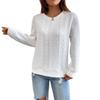 2025 Women's Versatile Solid Color Textured Loose Drop Shoulder Sweatshirt - Spring & Autumn Style