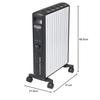 De'Longhi Multi-Dynamic Heater MDHU15-BK Electric Heater Zero Wind Heating Energy Saving Intuitive Click Knob with Remote Control Surface Temperature