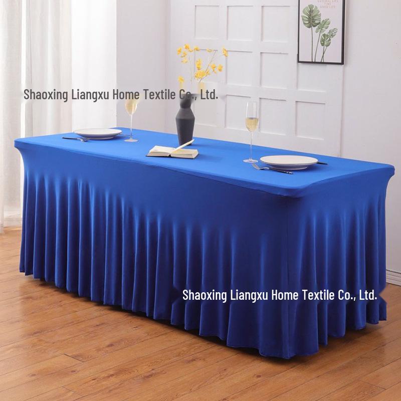 6FT Rectangular Stretch Table Cover with Jellyfish Skirt for Weddings and Banquets