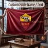 Custom Name Flannel Throw Blanket AS Roma FC Pattern Warm Home Decoration
