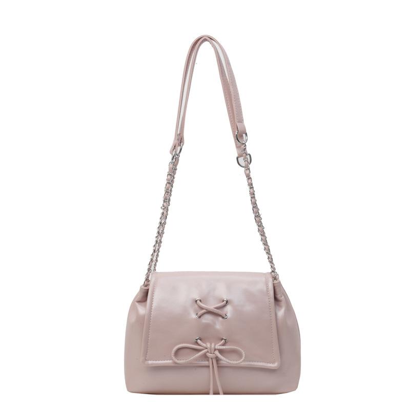 

Сумка-тоут с бантом Женская Новая Модная Сумка на цепочке Повседневная Универсальная Сумка через плечо Женская розовый