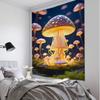 Mushroom Forest Tapestry Kawaii Home Decoration Room Art Background Cloth Children'S Room Decoration Hanging On The Wall