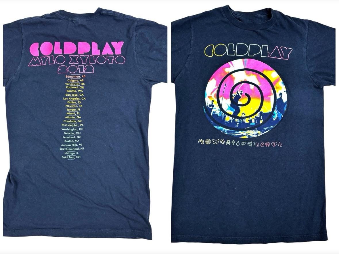 Винтаж 2012 Coldplay Mylo Xyloto Live Тур 2012 Футболка размер S-5XL L