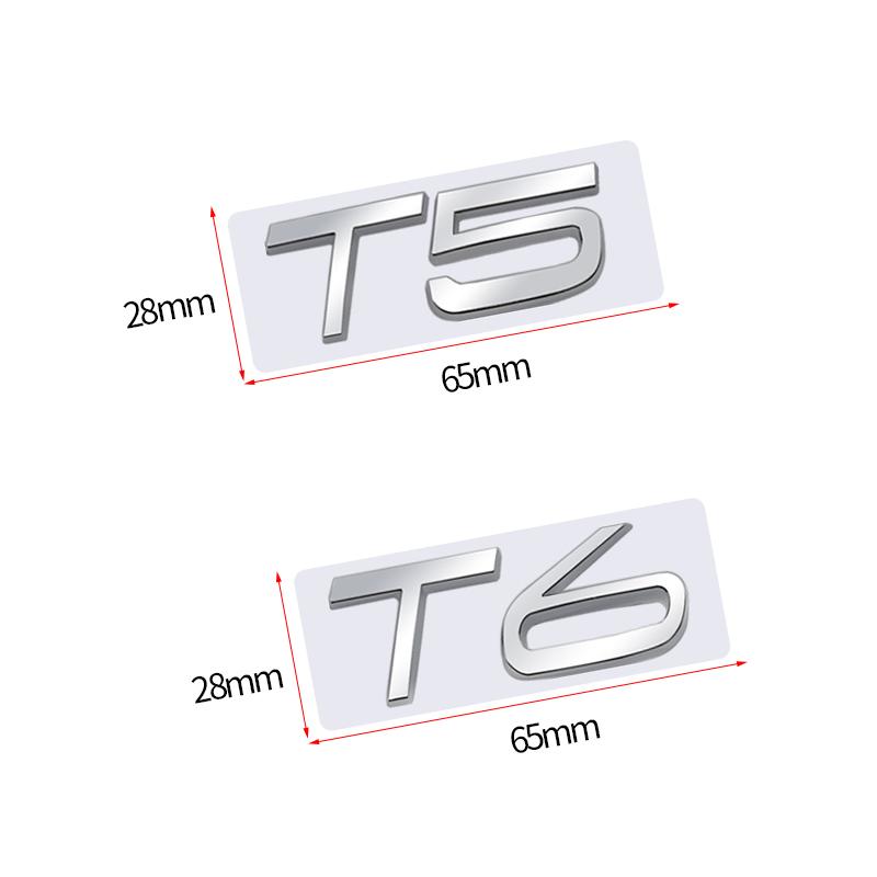 Car Sticker Metal Emblem T5 T6 Badge Trunk Decal For Volvo V40 V60 V90 XC60 XC90 XC40 S60 S90 S80 C30 Accessories