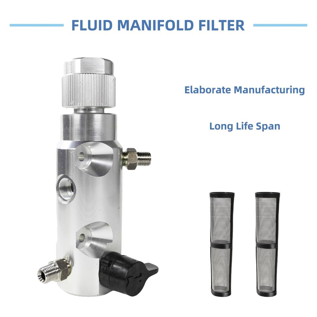 Airless Sprayer Filter Return Valves Paint Filter Pump Fluid Manifold Filter Assembly Replace 15G455 Easy to Install
