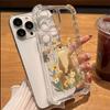 Flowers & Otter Pattern Transparent Phone Case For iPhone 17 11 13 12 14 15 16 Pro Max XS XR 15 16 Plus Shockproof Soft Cover