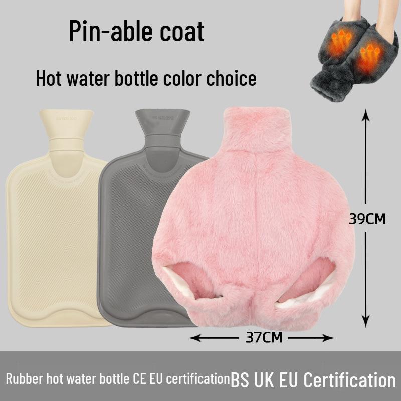 Explosion-Proof Hot Water Bottle: Rubber Design for Stomach and Feet, Long-Lasting Warmth