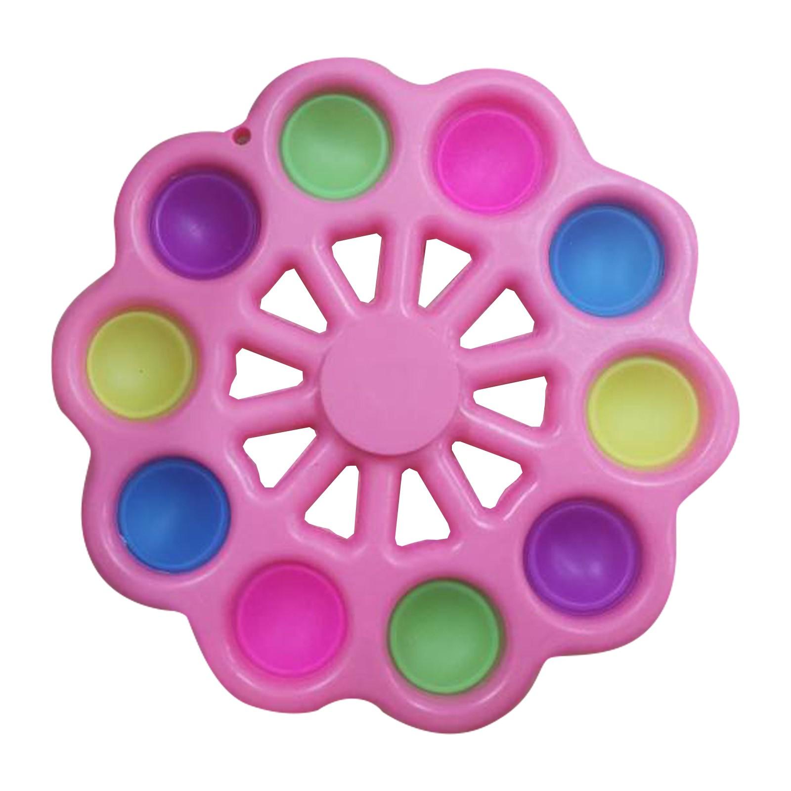 

Сенсорная игрушка с вращающейся ямочкой Мини-игрушка с ямочками Ранняя образовательная игрушка 14.5*14.5*1cm розовый