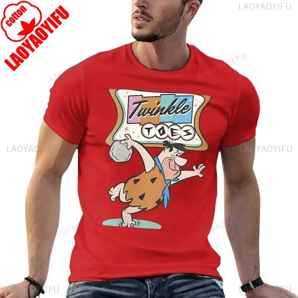 The Flintstones Twinkle Toes Fred Flintstone Bowling Alley T-shirt Hot Sale 2025 Korean Fashion Cute Clothes Men Clothes Womens