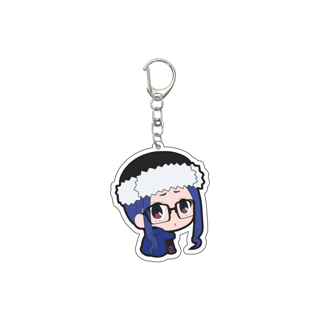 55MM Anime Laid-Back Camp Keychain Shima Rin/Inuyama Aoi/Ena Saitou Key Chain Acrylic Model Plate Christmas Gifts