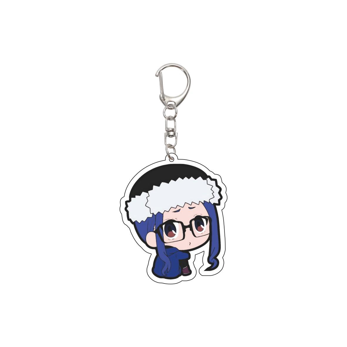 

55MM Anime Laid-Back Camp Keychain Shima Rin/Inuyama Aoi/Ena Saitou Key Chain Acrylic Model Plate Christmas Gifts 55MM