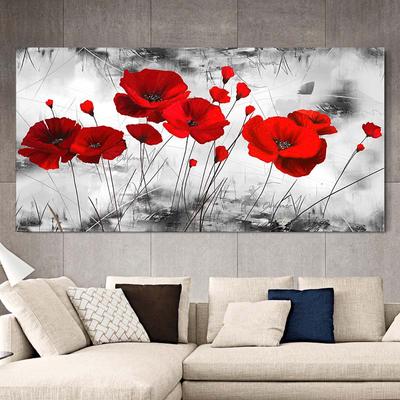 Bright Poppies Flower Canvas Paintings On The Wall Art Posters and Prints Wall Art for Living Room Home Decor