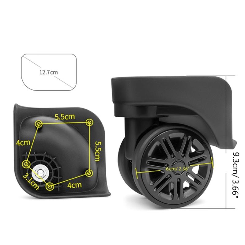 2 st Reservhjul för Resväska Kraftigt Rullhjul för Bagagebox Resväska 360 graders Svängbart Kit SilentWheel