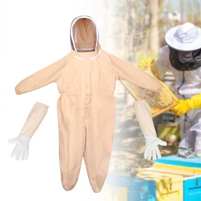 חליפת דבורים גידול דבורים חליפה מאווררת עם כפפות חליפת דבוראי חזקה לגוף מלא